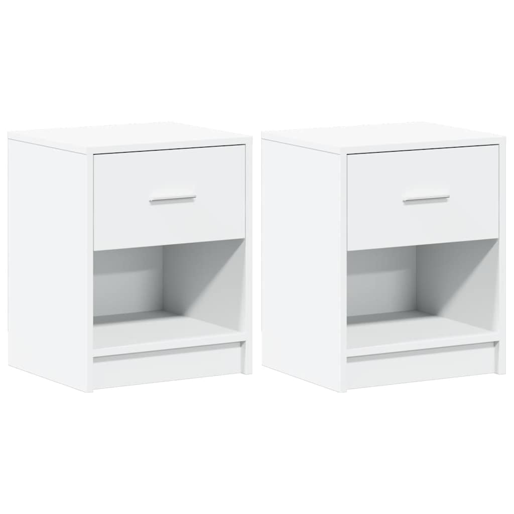 Comodini 2 Pz Con Cassetto Bianco 40x34x50 cm - Image 4