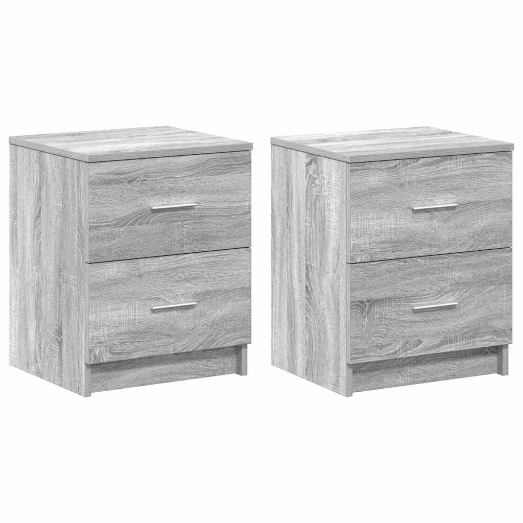 Comodini 2 Pz Con 2 Cassetti Grigio Sonoma 40x36x50 cm - Image 5