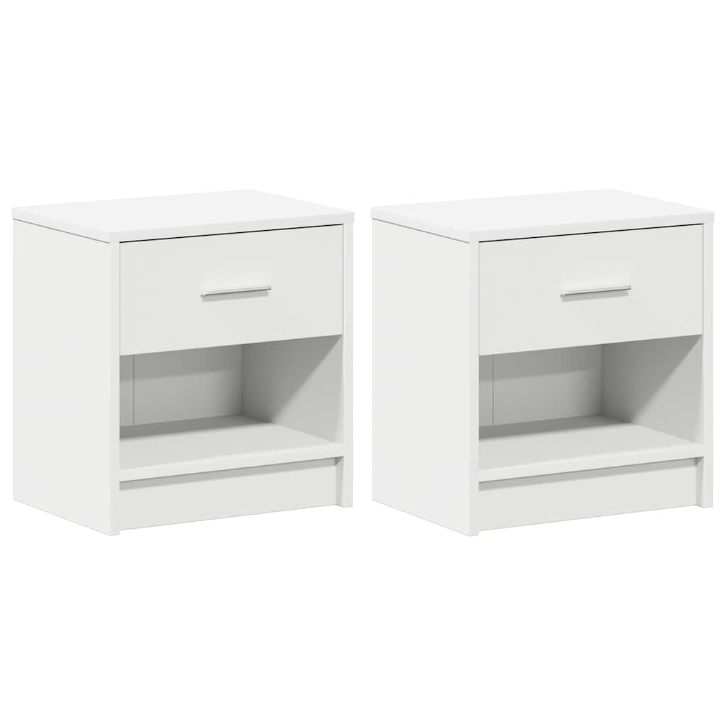 Comodini 2 Pz Con Cassetto Bianco 39x28x41 cm - Image 5