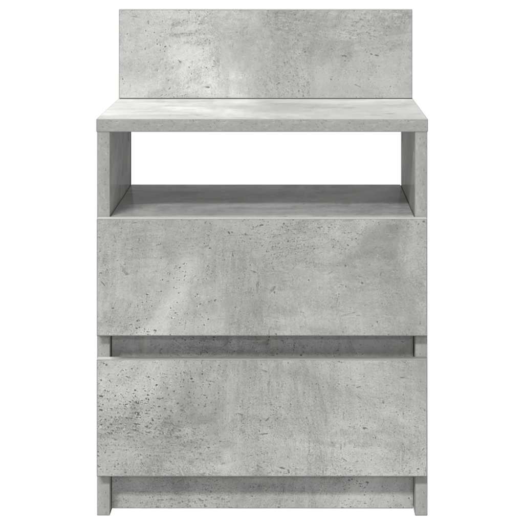 Comodini 2 Pz Con 2 Cassetti Grigio Cemento 40x33x60 cm - Image 3