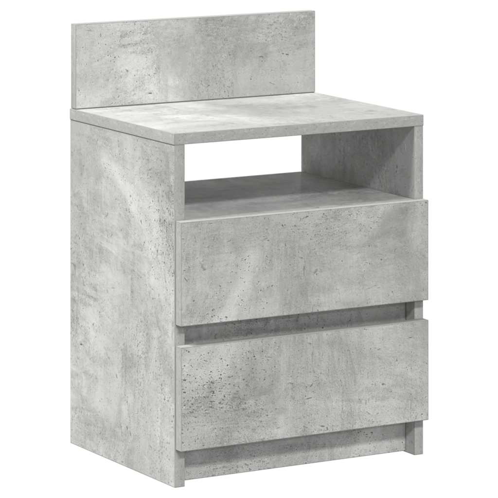 Comodini 2 Pz Con 2 Cassetti Grigio Cemento 40x33x60 cm - Image 6
