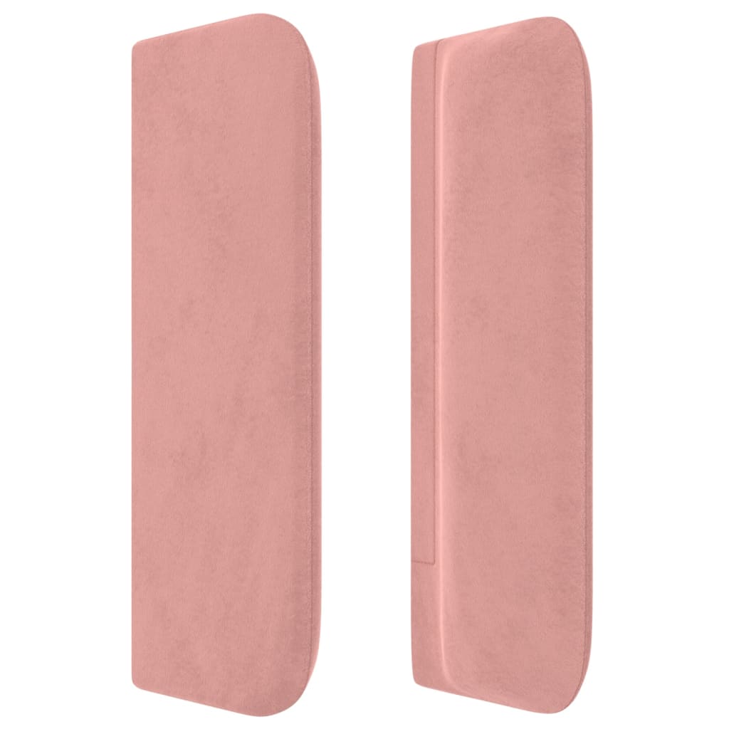 Testiera Ad Orecchio Rosa 183x16x78/88 Cm In Velluto