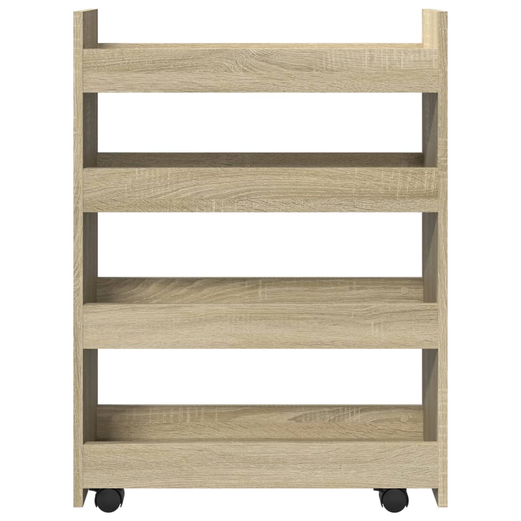 Carrello Stretto A 4 Livelli Rovere Sonoma In Truciolato