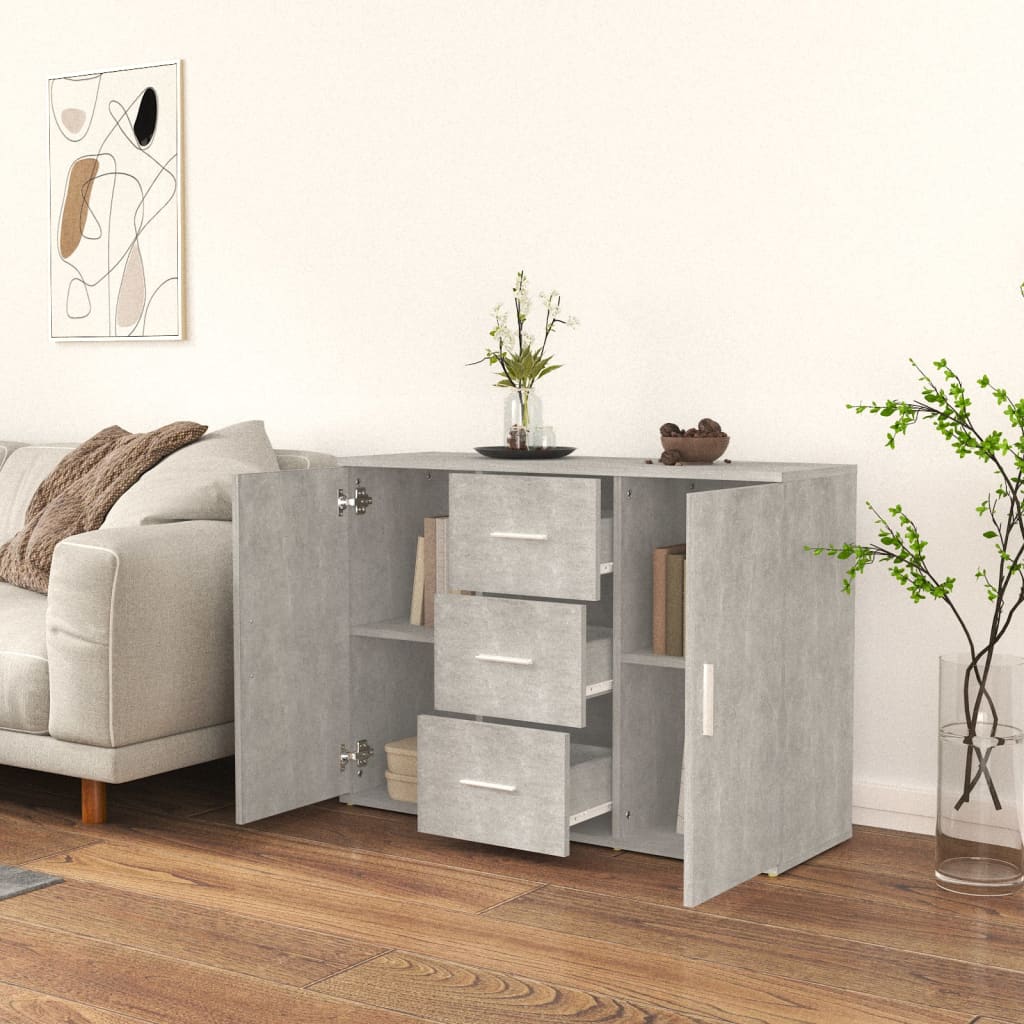 Credenza Grigio Cemento 91x29,5x65 Cm In Legno Multistrato - Image 2