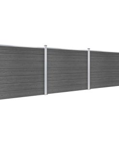 Set Pannelli Di Recinzione In Wpc 526x146 Cm Nero