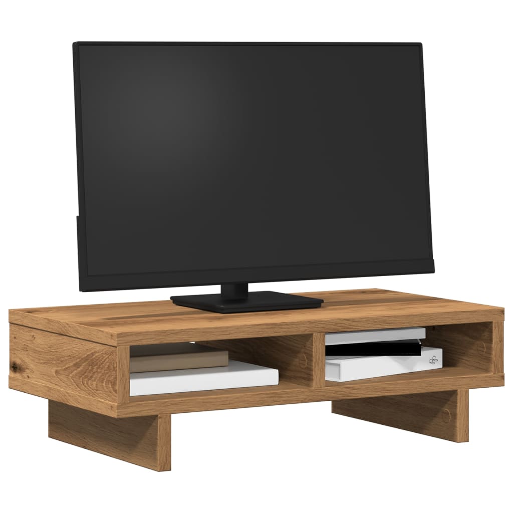 Supporto Per Monitor Rovere Artigianale 50x27x15 Cm Truciolato