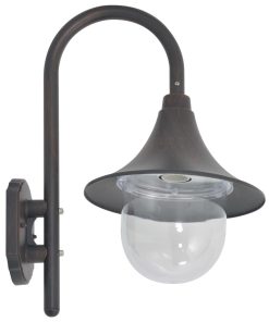 Lampada Da Parete Da Giardino E27 42 Cm Alluminio Bronzo