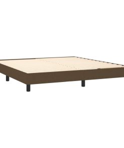 Letto A Molle Materasso E Led Marrone Scuro 160x200 Cm Tessuto