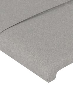 Testiera Ad Orecchio Grigio Chiaro 203x16x78/88 Cm In Tessuto