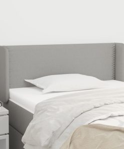 Testiera Ad Orecchio Grigio Chiaro 103x16x78/88 Cm In Tessuto