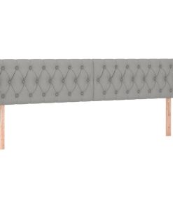 Testiera Ad Orecchio Grigio Chiaro 203x16x78/88 Cm In Tessuto