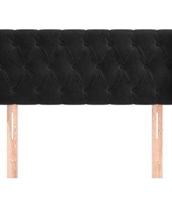 Testiera Ad Orecchio Nera 93x16x78/88 Cm In Velluto