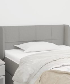Testiera Ad Orecchio Grigio Chiaro 103x16x78/88 Cm In Tessuto