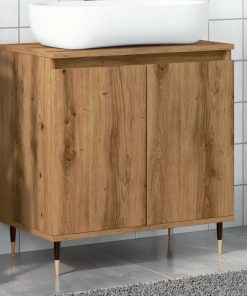 Mobile Da Bagno Rovere Artigianale 58x33x60 Cm In Truciolato