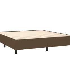 Letto A Molle Materasso E Led Marronescuro 180x200cm In Tessuto