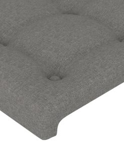 Testiera Ad Orecchio Grigio Scuro 147x23x78/88 Cm In Tessuto