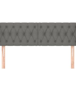 Testiera Ad Orecchio Grigio Scuro 147x23x78/88 Cm In Tessuto