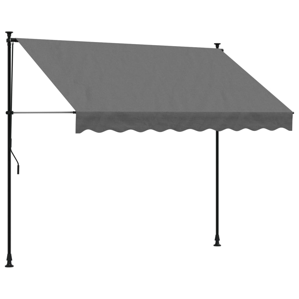 Tenda Da Sole Retrattile Antracite 250x150 Cm Tessuto E Acciaio - Image 6