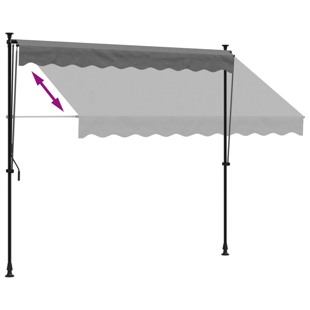 Tenda Da Sole Retrattile Antracite 250x150 Cm Tessuto E Acciaio - Image 4