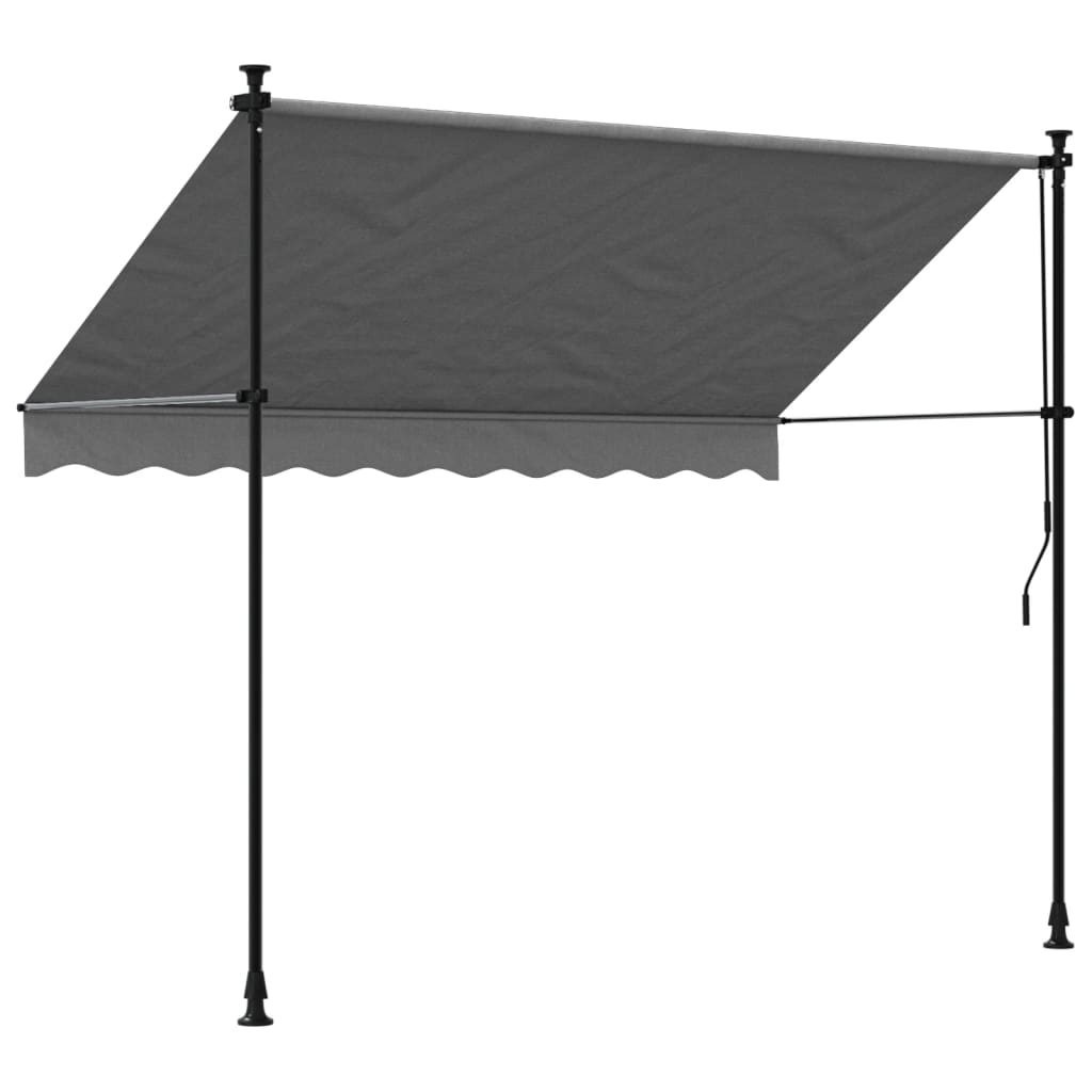 Tenda Da Sole Retrattile Antracite 250x150 Cm Tessuto E Acciaio - Image 3