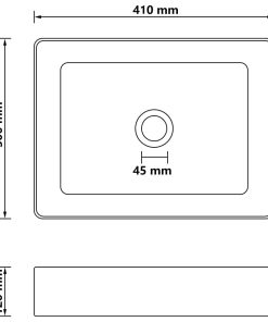 Lavandino Luxury Bianco Opaco 41x30x12 Cm In Ceramica