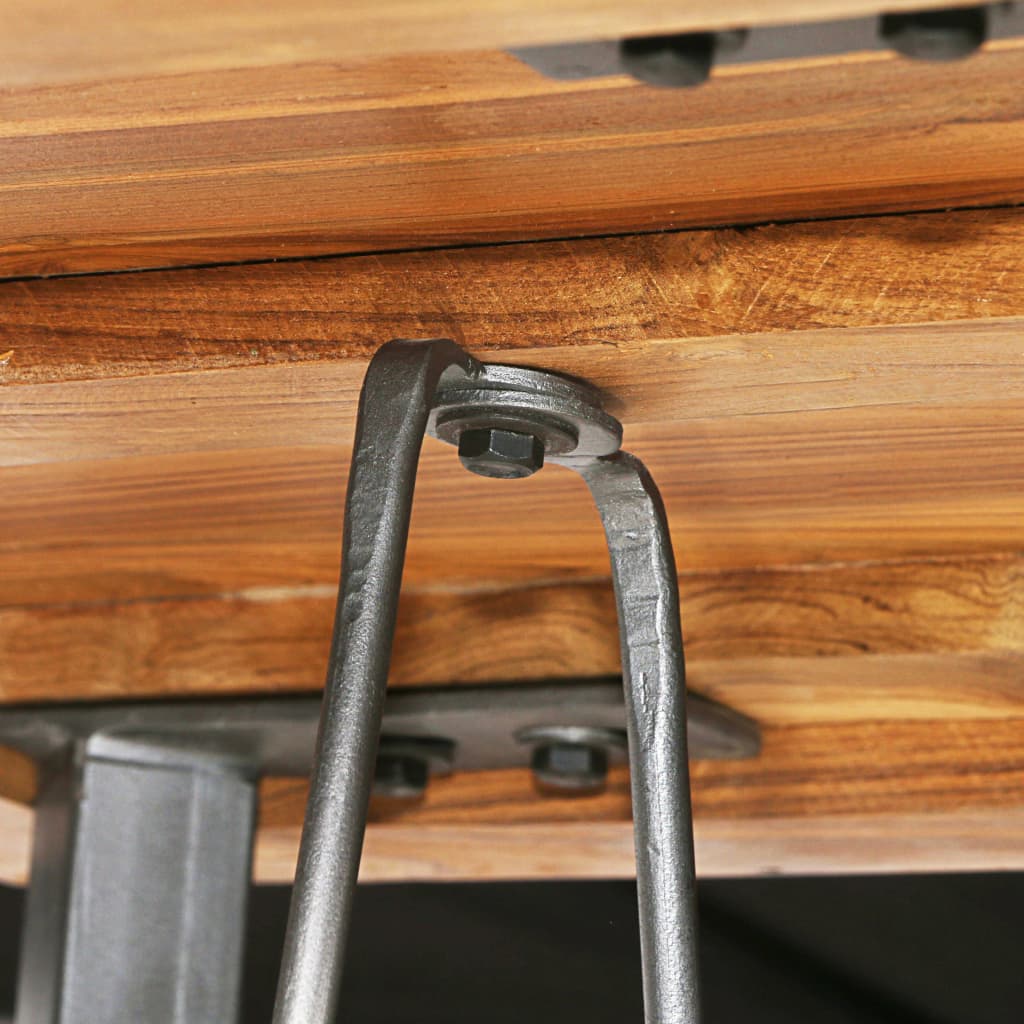 Set Da Bar 3 Pz In Teak Massello Di Recupero