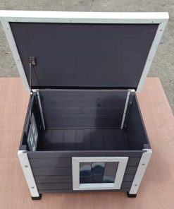 @pet Casetta Per Gatti Da Esterni 57x45x43 Cm In Legno Grigio E Bianco