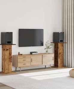 Supporti Altoparlanti 2 Pz Legno 30x30x95 Cm Legno Multistrato