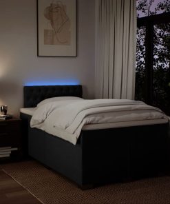 Giroletto A Molle Con Materasso Nero 120x200 Cm In Tessuto