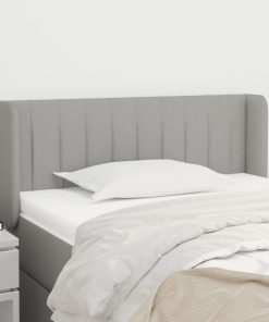 Testiera Ad Orecchio Grigio Chiaro 103x16x78/88 Cm In Tessuto