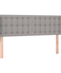 Testiera Grigio Chiaro A Led 147x16x78/88 Cm In Tessuto