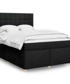 Giroletto A Molle Con Materasso Nero 140x190 Cm In Tessuto