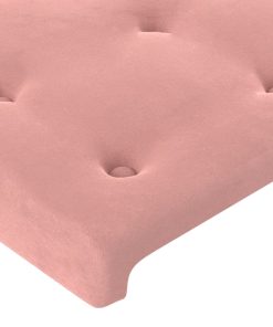 Testiera Ad Orecchio Rosa 147x16x78/88 Cm In Velluto