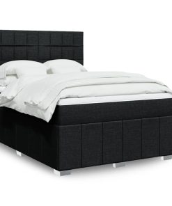 Giroletto A Molle Con Materasso Nero 140x190 Cm In Tessuto