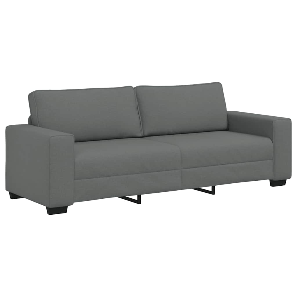Set Di Divani 2 Pz Con Cuscini Grigio Scuro In Tessuto - Image 3