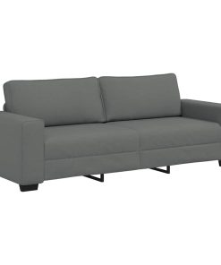 Set Di Divani 3 Pz Con Cuscini Grigio Scuro In Tessuto