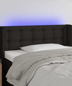 Testiera A Led Nera 103x16x78/88 Cm In Tessuto