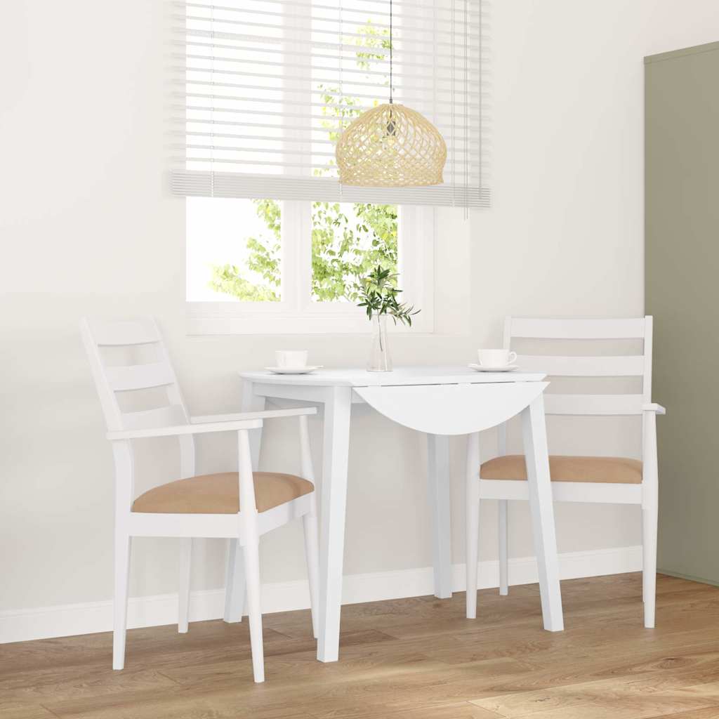 Sedie Da Pranzo Con Cuscini 2 Pz Bianco Legno Massello Di Hevea - Image 4