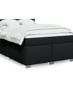 Giroletto A Molle Con Materasso Nero 140x190 Cm In Tessuto
