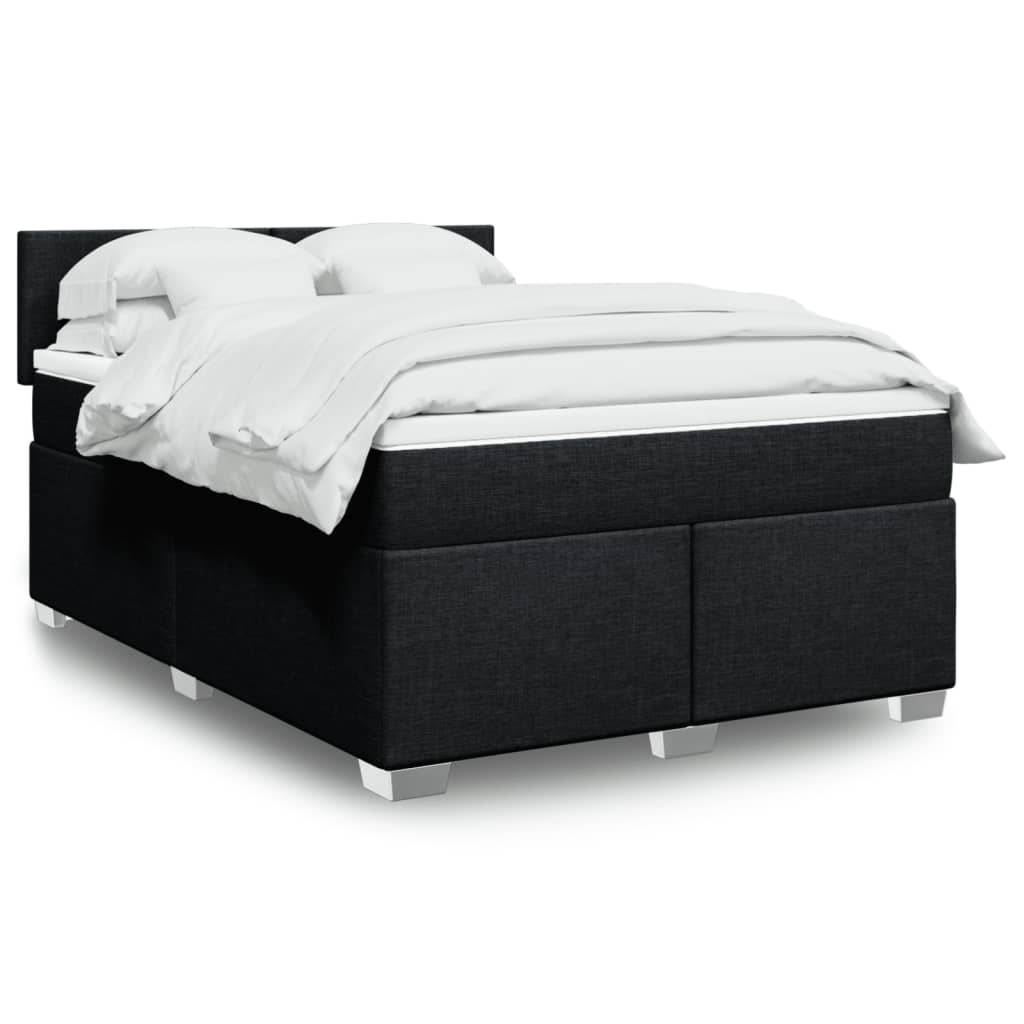 Giroletto A Molle Con Materasso Nero 140x190 Cm In Tessuto