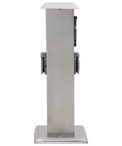 Presa Elettrica Da Giardino A Pilastro Acciaio Inox Con Timer