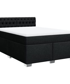 Giroletto A Molle Con Materasso Nero 140x190 Cm In Tessuto