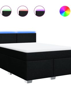 Giroletto A Molle Con Materasso Nero 140x190 Cm In Tessuto