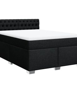 Giroletto A Molle Con Materasso Nero 140x190 Cm In Tessuto