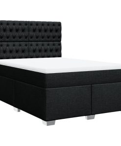 Giroletto A Molle Con Materasso Nero 140x190 Cm In Tessuto