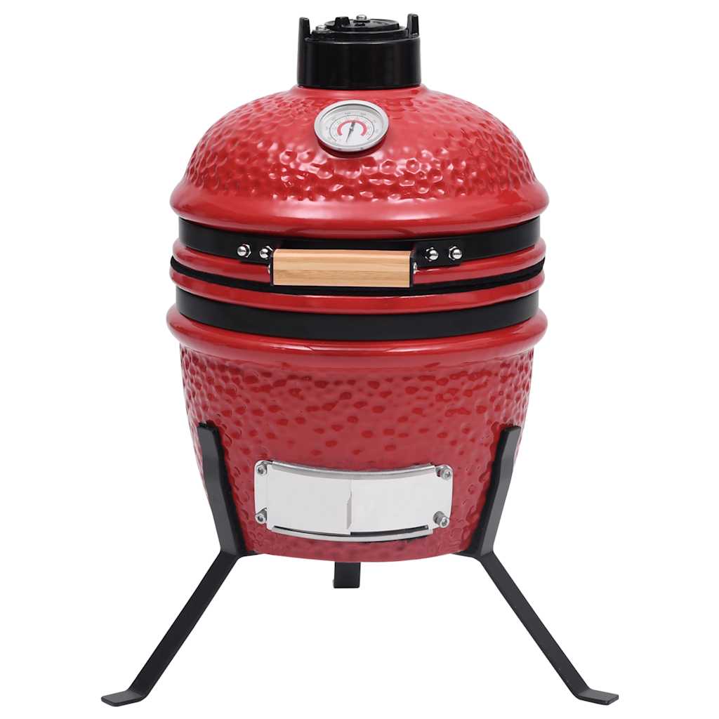 Barbecue Affumicatore 2 In 1 Kamado In Ceramica 56 Cm Rosso - Image 6
