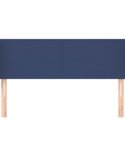 Testiera Ad Orecchio Blu 147x16x78/88cm In Tessuto