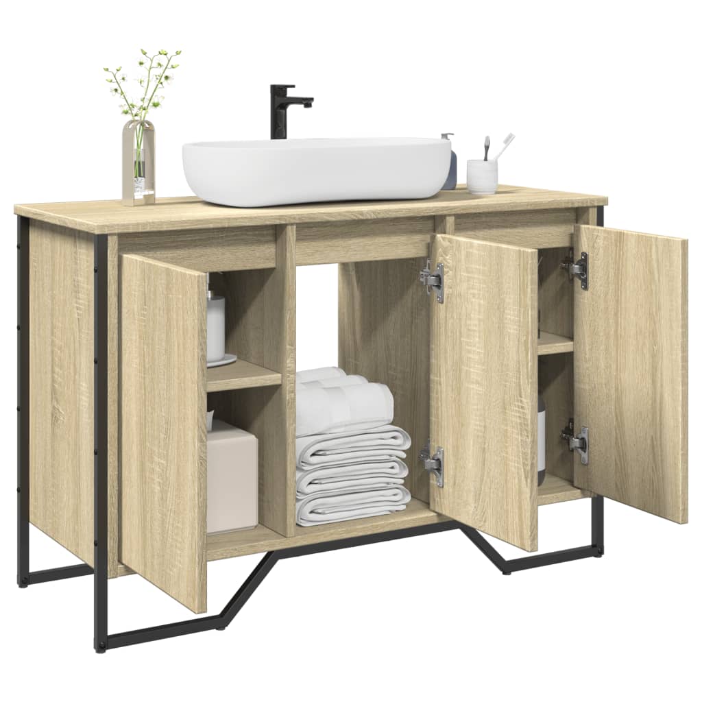 Mobile Lavabo Bagno Rovere Sonoma 91x35x60 Cm In Truciolato - Image 2