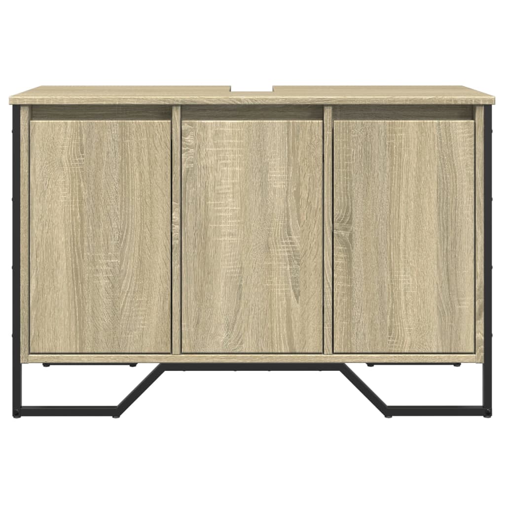 Mobile Lavabo Bagno Rovere Sonoma 91x35x60 Cm In Truciolato - Image 5