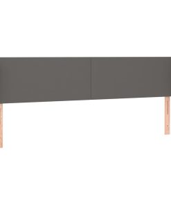 Testiera Ad Orecchio Grigia 183x16x78/88 Cm In Similpelle